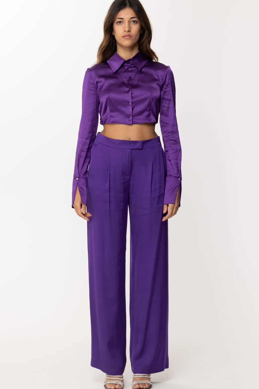 Patrizia Pepe Camicia Crop In RasoSEXY VIOLET