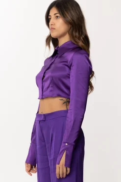 Patrizia Pepe Camicia Crop In RasoSEXY VIOLET