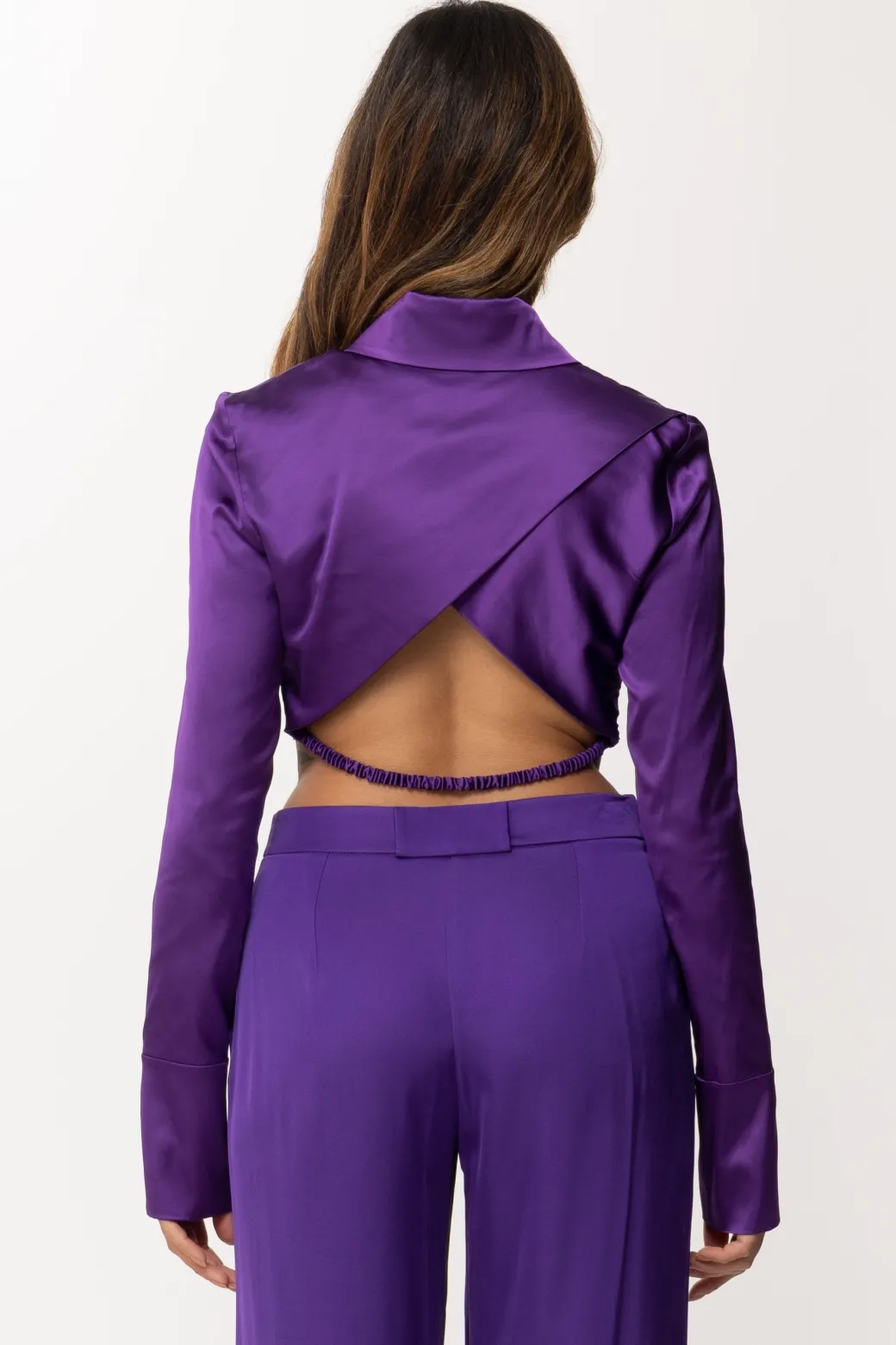 Patrizia Pepe Camicia Crop In RasoSEXY VIOLET