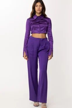 Patrizia Pepe Camicia Crop In RasoSEXY VIOLET
