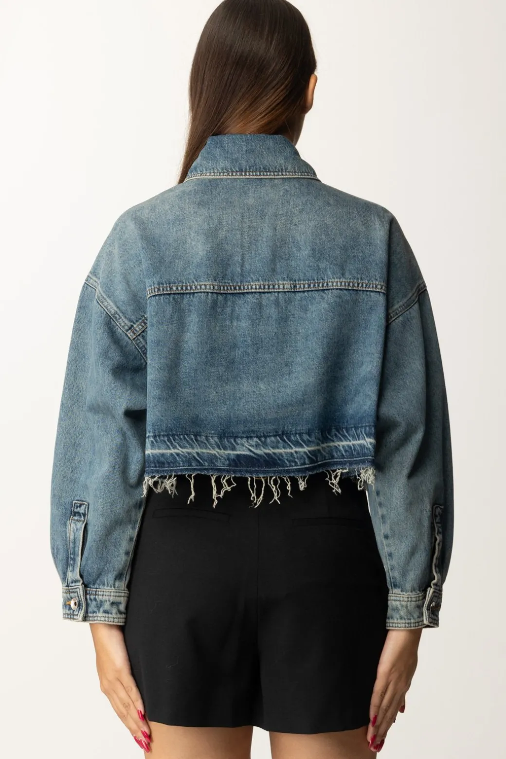 Patrizia Pepe Camicia Cropped In JeansVINTAGE WASH