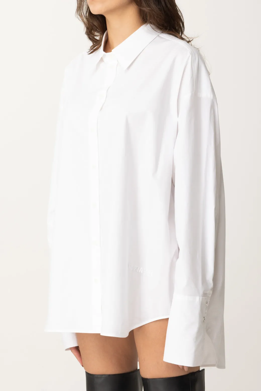 Patrizia Pepe Camicia Lunga AsimmetricaBIANCO OTTICO