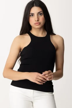 Patrizia Pepe Canotta Basic con Lettering Sul RetroNERO