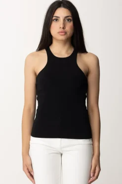 Patrizia Pepe Canotta Basic con Lettering Sul RetroNERO