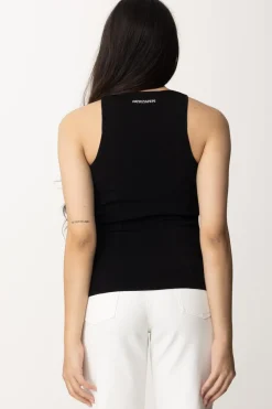 Patrizia Pepe Canotta Basic con Lettering Sul RetroNERO