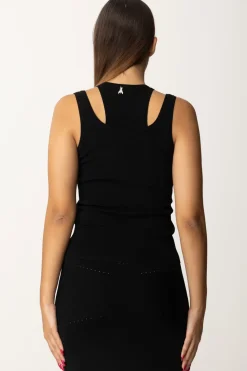 Patrizia Pepe Canotta con Cut-out e Logo CharmNERO