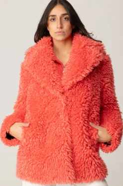 Patrizia Pepe Cappotto FluffyCALYPSO CORAL