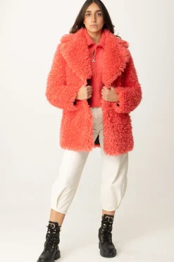 Patrizia Pepe Cappotto FluffyCALYPSO CORAL