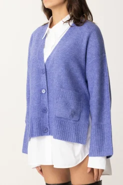 Patrizia Pepe Cardigan Cropped In MagliaBLUE IRIS MELANGE