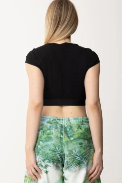 Patrizia Pepe Crop Top con StrassNERO