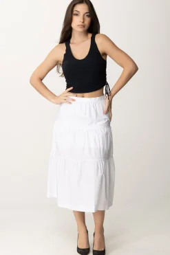 Patrizia Pepe Crop Top con LaccettiNERO