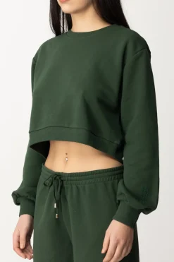 Patrizia Pepe Felpa In Cotone CropTUSCANY GREEN