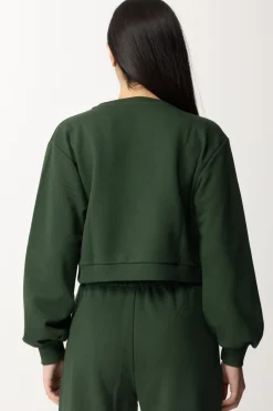 Patrizia Pepe Felpa In Cotone CropTUSCANY GREEN