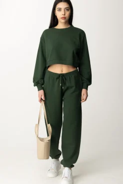 Patrizia Pepe Felpa In Cotone CropTUSCANY GREEN