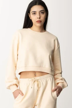 Patrizia Pepe Felpa In Cotone CropIVORY SKIN
