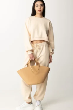 Patrizia Pepe Felpa In Cotone CropIVORY SKIN