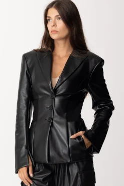 Patrizia Pepe Giacca Blazer In SimilpelleNERO