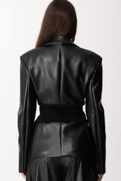 Patrizia Pepe Giacca Blazer In SimilpelleNERO