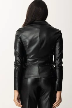 Patrizia Pepe Giacca In Similpelle con LaccettiNERO