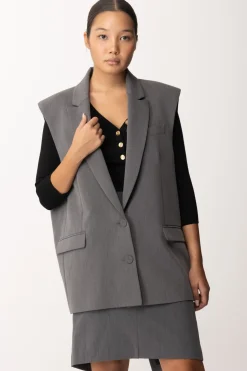 Patrizia Pepe Gilet OverGRAY MELANGE
