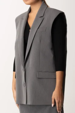 Patrizia Pepe Gilet OverGRAY MELANGE