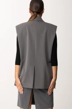 Patrizia Pepe Gilet OverGRAY MELANGE