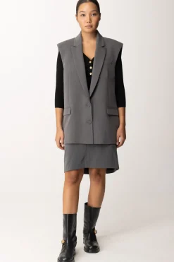Patrizia Pepe Gilet OverGRAY MELANGE