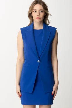 Patrizia Pepe Gilet Smanicato Sablè CrepeBLUE WAVE