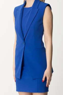 Patrizia Pepe Gilet Smanicato Sablè CrepeBLUE WAVE