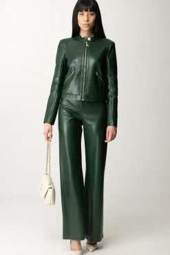 Patrizia Pepe Giubbino In Pelle con Zip FlyTUSCANY GREEN