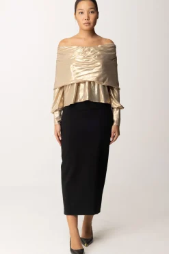 Patrizia Pepe Gonna Midi a Vita AltaNERO