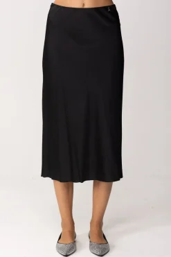 Patrizia Pepe Gonne Midi In RasoNERO