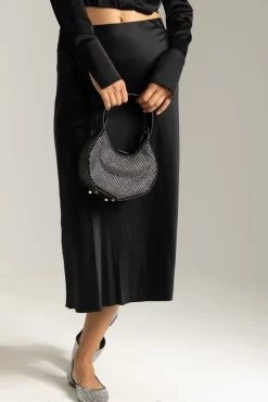 Patrizia Pepe Gonne Midi In RasoNERO