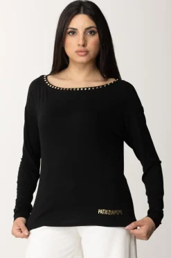 Patrizia Pepe Maglia con Scollatura SpecchiettiNERO