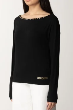Patrizia Pepe Maglia con Scollatura SpecchiettiNERO