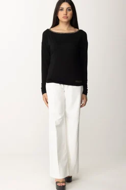 Patrizia Pepe Maglia con Scollatura SpecchiettiNERO