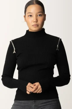 Patrizia Pepe Maglia con Doppia Zip FlyNERO