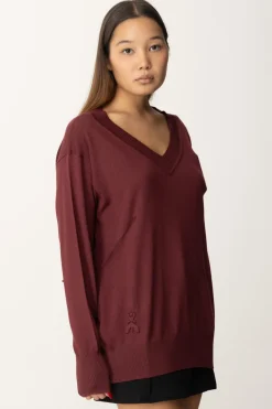 Patrizia Pepe Maglia In Lana con Inserto In Nylon Sul RetroPLUM ELIXIR