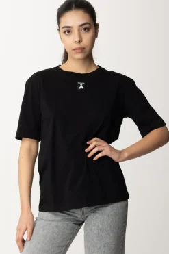 Patrizia Pepe Maglietta In Cotone con Logo FlyNERO