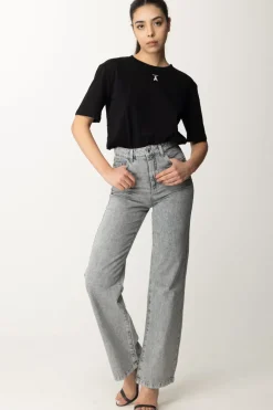 Patrizia Pepe Maglietta In Cotone con Logo FlyNERO