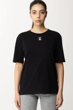 Patrizia Pepe Maglietta In Cotone con Logo FlyNERO