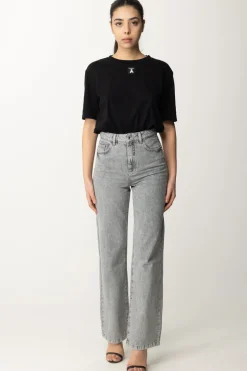 Patrizia Pepe Maglietta In Cotone con Logo FlyNERO