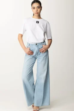 Patrizia Pepe Maglietta In Cotone con Logo FlyBIANCO OTTICO