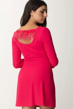 Patrizia Pepe Mini Abito con Piumette Sul RetroPOISON ORCHID