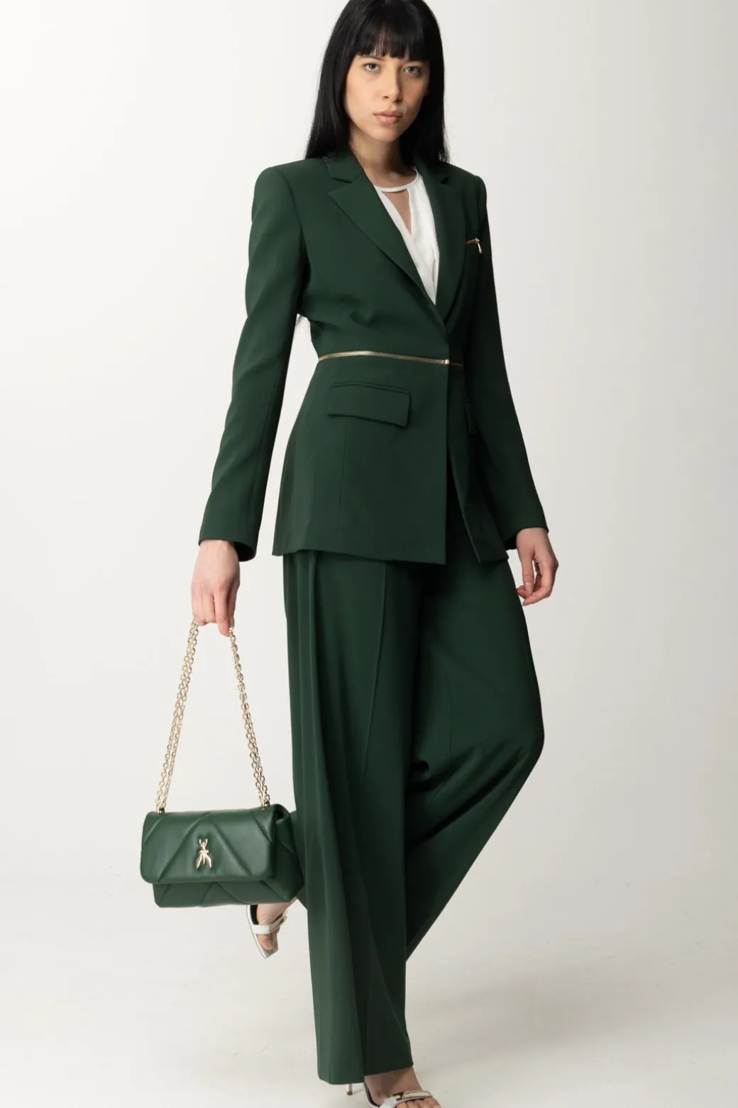Patrizia Pepe Pantalone a Palazzo con Maxi GambaTUSCANY GREEN