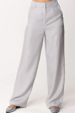 Patrizia Pepe Pantaloni Fluidi a Vita AltaMINERAL GRAY