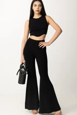 Patrizia Pepe Pantaloni In Maglia a Zampa con Fly CharmNERO