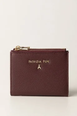 Patrizia Pepe Portafogli Piccolo con Applicazione LetteringDARK PLUM