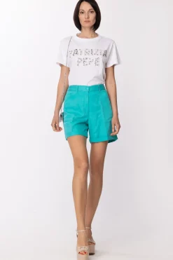Patrizia Pepe Shorts In Jeans con TascheAQUA GREEN