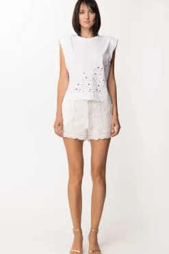 Patrizia Pepe Shorts RicamatiBIANCO